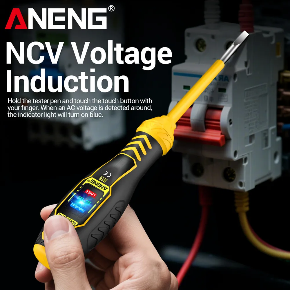 하이라이트 전압 테스트 펜 워드/크로스 스크류드라이버 다기능 NCV 전압 유도 전기 테스터 펜 도구 ANENG B18