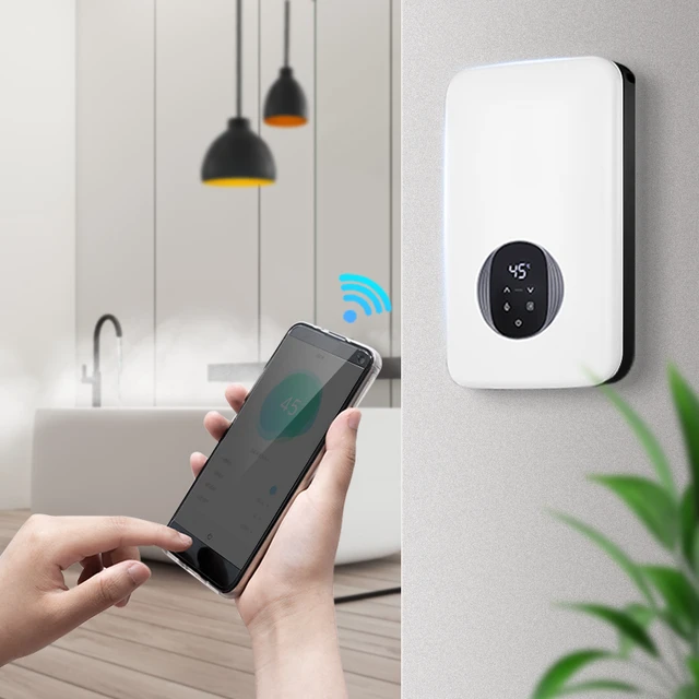 4500W Wifi Bathroom Electric Geyser Intelligent Instant Electric Hot Water  Heater Tankless Shower Geyser Electric