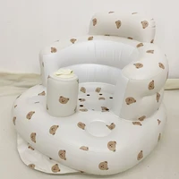 Baby Inflatable Sofa Children Puff Portable Bath Chairs PVC Multifunctional Seat Practice Sitting Bath Stool 1