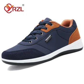 YRZL Men Shoes Spring Autumn Waterproof Walking Sneakers Leisure Male Leather Sports Shoes Non-Slip Footwear Tennis for Men 1