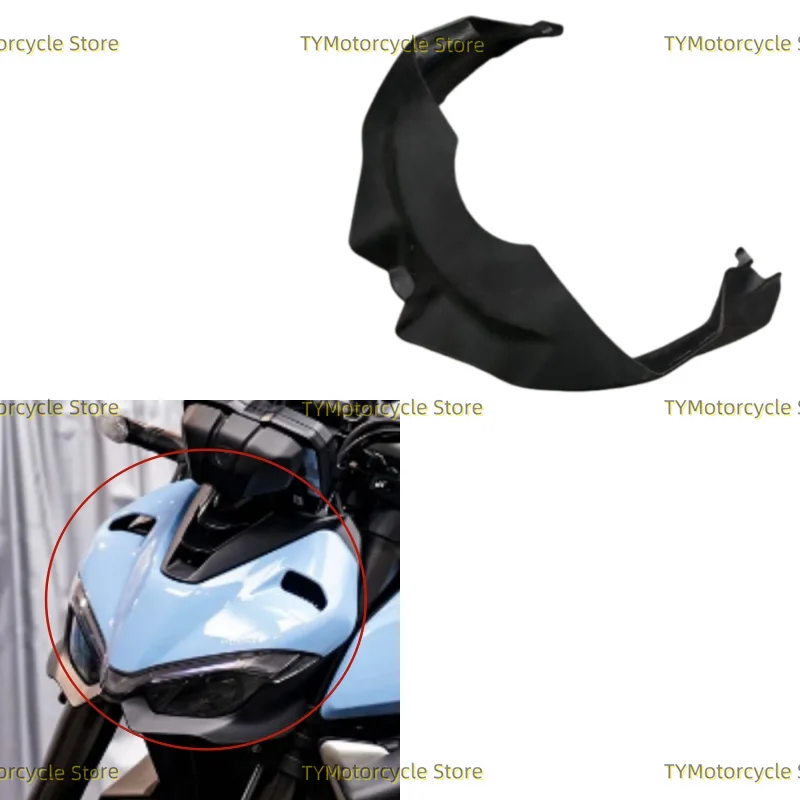

Black Headlight Lower Surround Guard Head Light Lower Fairing Cover Fit for DUCATI Streetfighter V4 V4S V4SP 2020-2023
