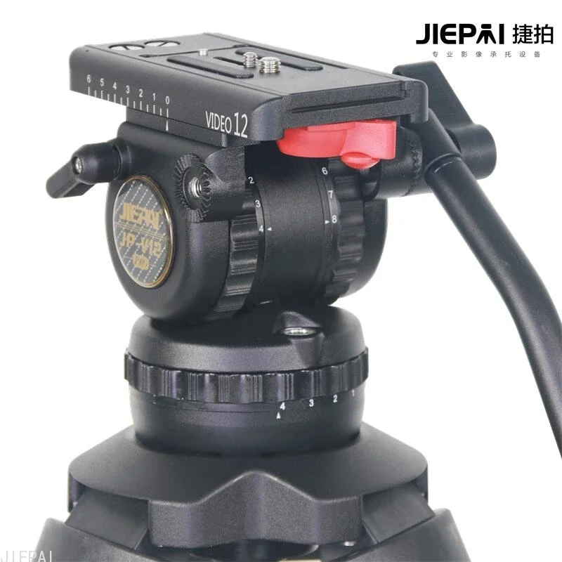 Фото Профессиональный штатив для видеокамеры Jiepai V12T, карбоновый Трипод с подвижной головкой 100 мм, чаша для ENG пленочной камеры VS TERIS, 70 