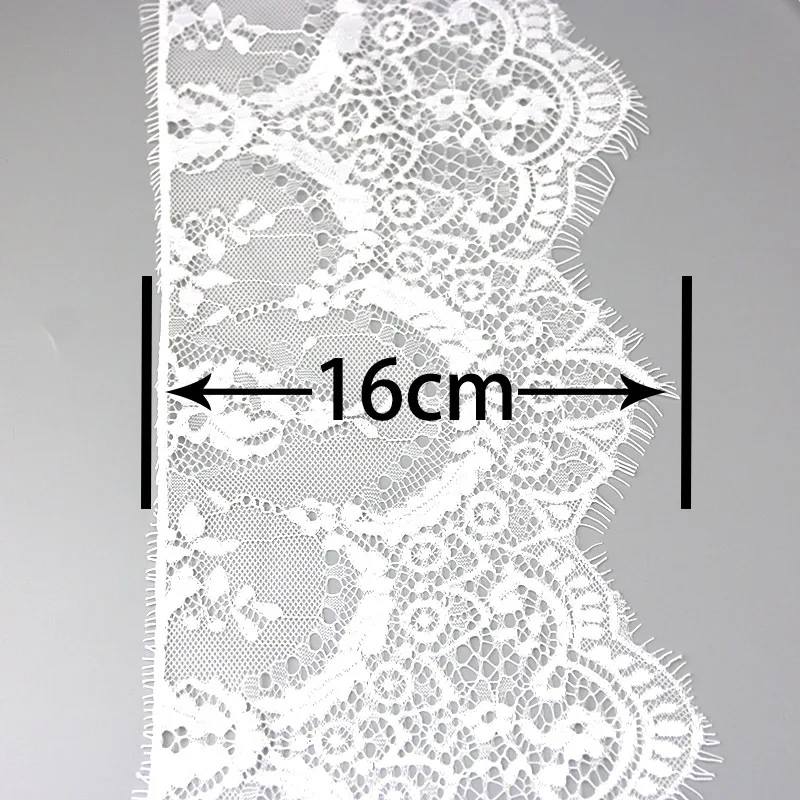 Lace Ribbon (3 meters/lot)160mm Floral Embroidered Eyelash Lace Ribbon Clothing Accessories Lace material Handmade Wedding Dress Ribbon lace ribbon lace garment accessories lace accessories lace sewing accessories clothing accessories