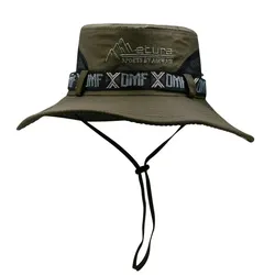 Men's UV Protection Wide Brim Mesh Sun Hat - Outdoor Safari & Beach Cap - One size (Army green)