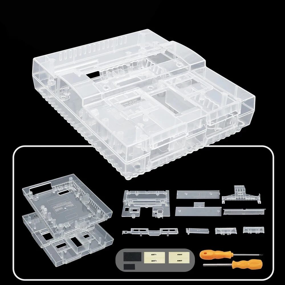 Bitfunx-shell Substituição para Sns001console Caixa Transparente para Console Snes Versão Nós