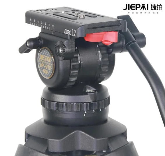 ~ JP-V12T/ V12L PRO Broadcast Tripod System - 100mm Bowl Hydraulic Fluid Head