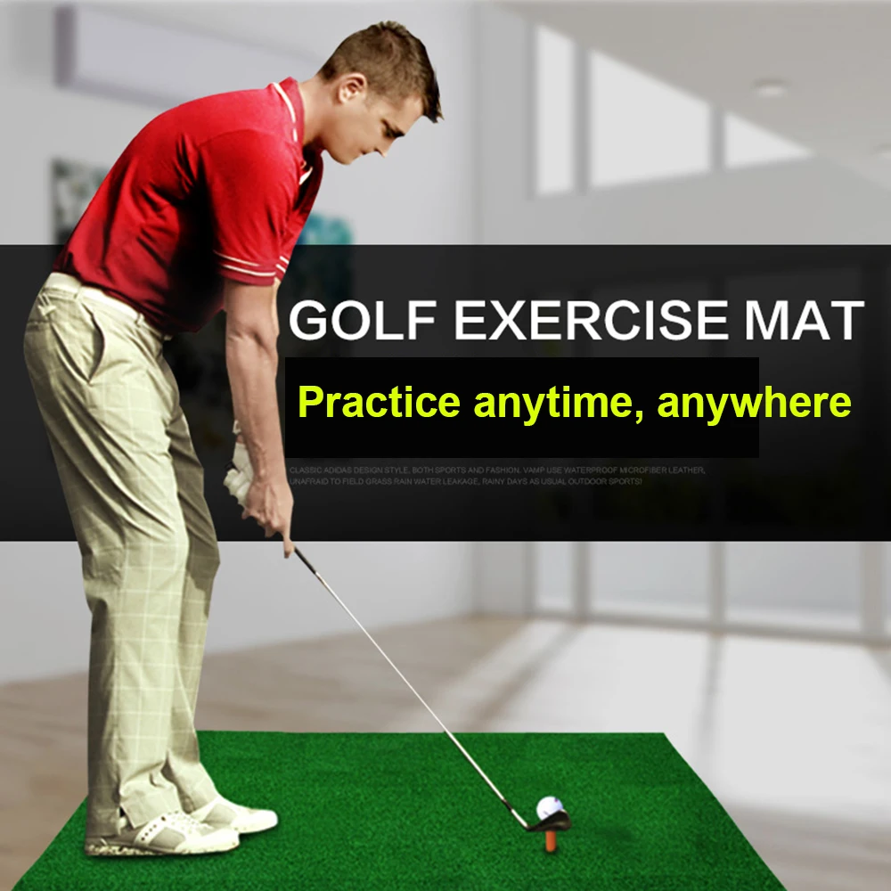 

Golf Hitting Mat 30 × 60cm Bicolor Grass Indoor Mini Exercise Mat Swing Ball Mat