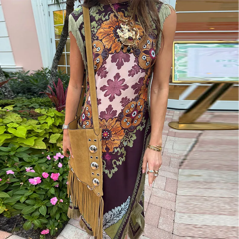 Holidays Printed Women's Dress Sexy Fringed Sleeveless Slim Irregular Female Dresses 2026 Spring Summer Chic Split Lady Robe S723c40615f8d4969bac655098a6885c6s