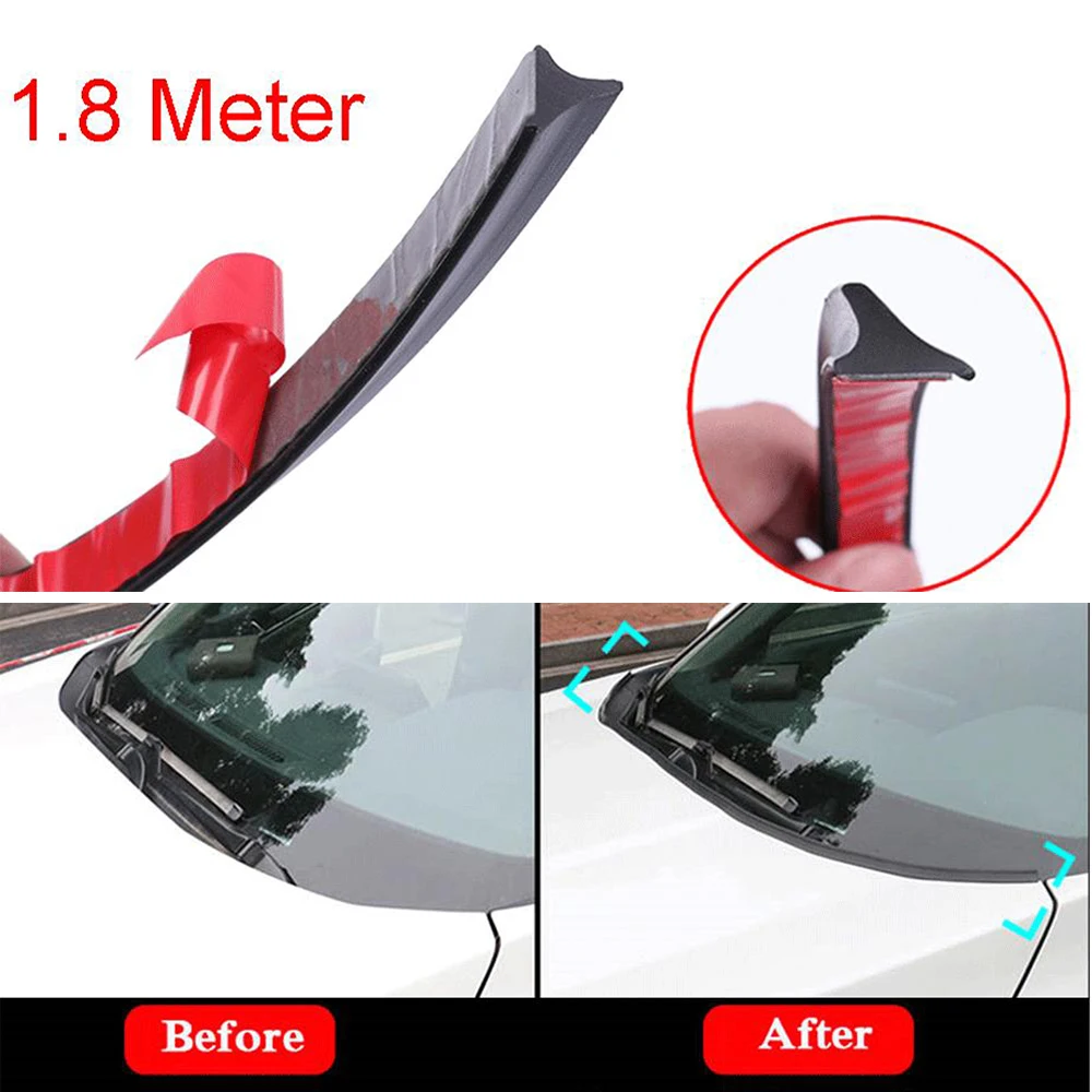 1.8M Seal Strip Front Hood Windshield Auto Car Moulding Rubber Wind Deflector Practical Auto Accessories Tools auto accessories