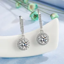 

Silver 925 Jewelry FL Cut Diamond Drop Earring for Women Fine Aros Mujer Oreja Bizuteria S925 Sterling Silver Garnet Earrings