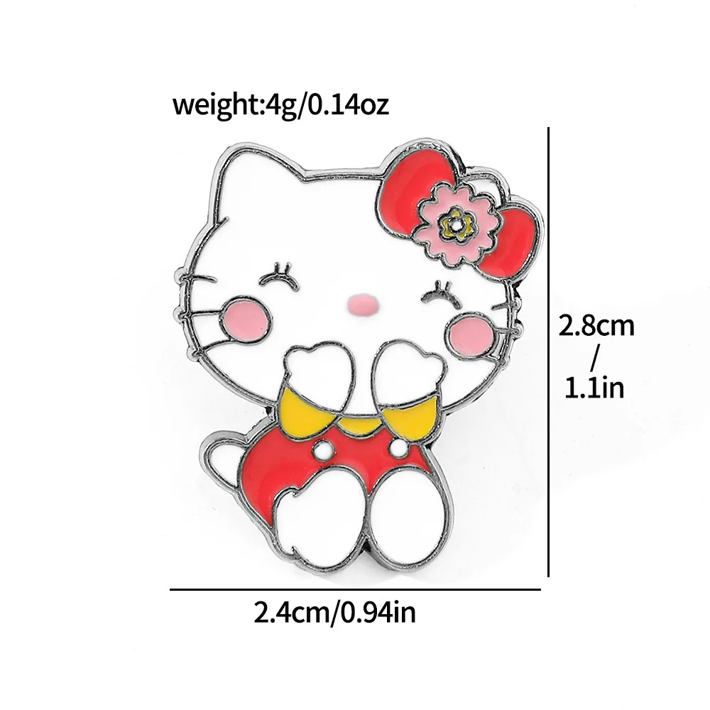 Sanrio Cartoon Hello Kitty Brooch Enamel Pin Cute Shyness Cinnamoroll Pochacco Backpacks Jewelry Metal Badges Accessories Gifts