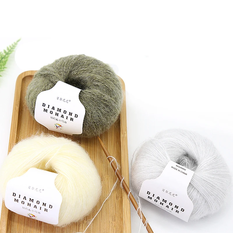 4pcs X25g Mohair Yarn Cheap Knitting Yarn Crochet Baby Wool Yarn for Knitting Sweater Socks 166m 0.9mm 6