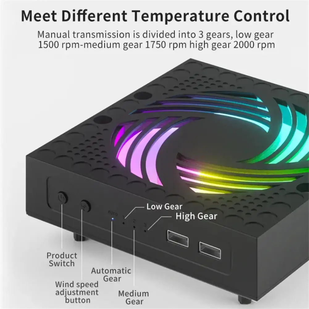 For Xbox Series X XSX Console Cooling Fan RGB Light Modes Fan Cooling System With 2 Detachable Hooks High Speed Top Cooler cooling fan,gaming cooling fan