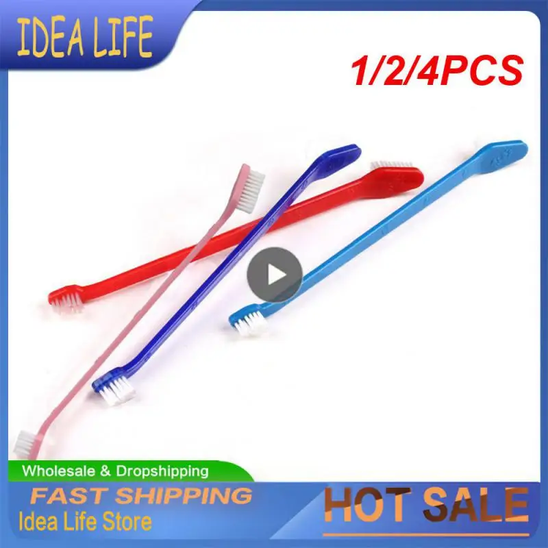 

1/2/4PCS Dog Toothbrush Double-headed Cat Tooth Multi-angle Cleaning Tool Massage Care Tooth Finger Brush for Dog Cat Pet