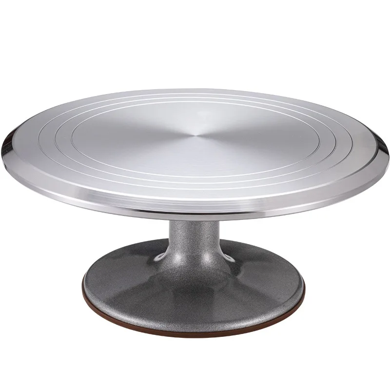 

Round Aluminum Alloy Cake Turntable 12-Inch Birthday Cake Turntable Family Baking Tool Turntable Rotating Stand