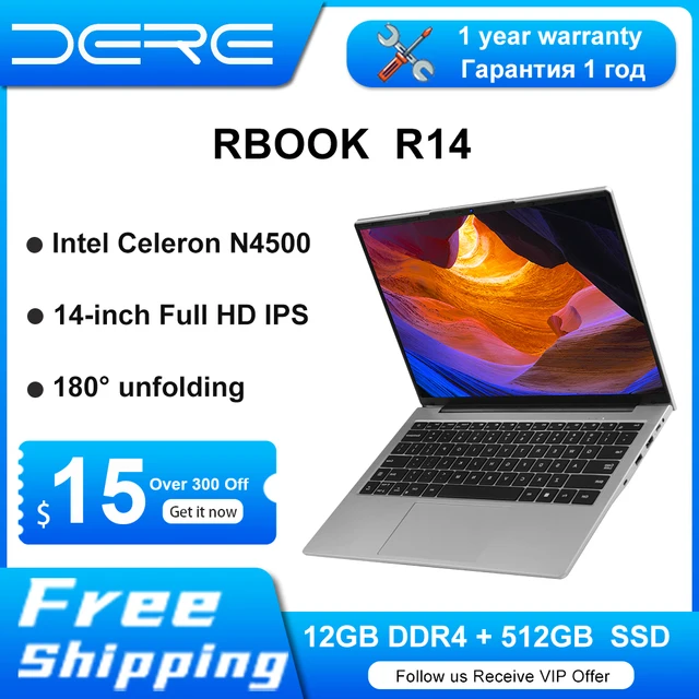 DERE R14 Laptop: 14" IPS Full HD