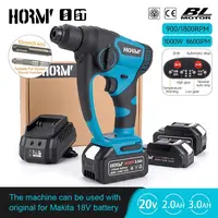 Hormy Brushless Mini Electric Rotary Hammer Concrete Cordless Percussion Drill Punch Power Tools For Makita 18V Lithium Battery 1