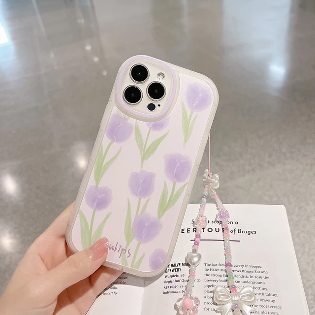 Compatible With Iphone 12 Case With Cute Purple Flower Floral