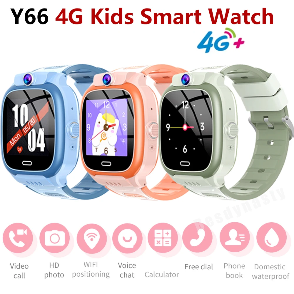 

Детские Смарт-часы Y66, 4G, SIM-карта, звонок, голосовой чат, SOS, GPS, LBS, Wi-Fi, местоположение, камера, будильник, Смарт-часы для мальчиков и девочек, для IOS, Android