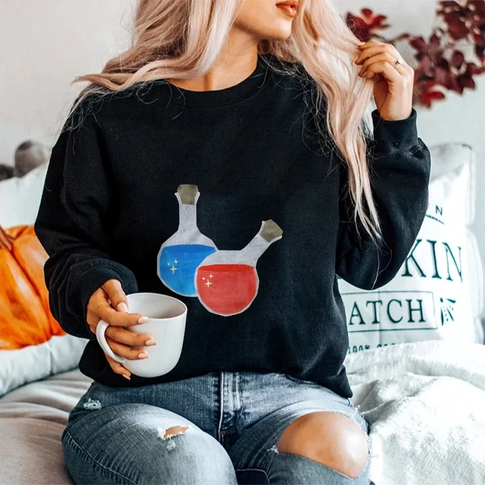 Colorful Potion Bottles Oversized Sweatshirt for Women