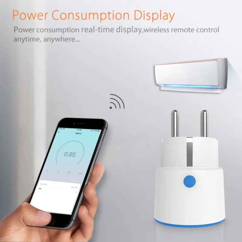 Tuya Smart Zigbee Power Plug 16A EU Outlet 3680W Meter Monitor APP Remote Control Work With Zigbee2mqttt And Tuya Hub