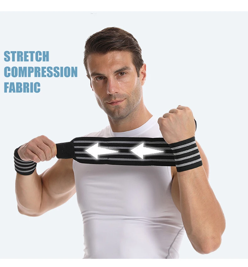 Description Picture 3 of itemFitness Sport Wrist Strap Weight Lifting Push Up Power Winding Wrist Strap Wicking Sweat Power Strap Hard Stretching Wrist Brace