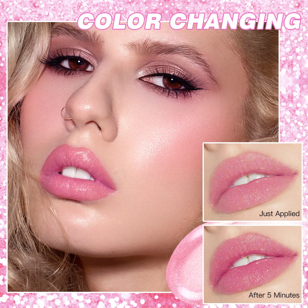 Jelly Lipstick Color Change Temperature Lip Gloss Lip Balm Glitter Lipstick Cosmetics Lip Makeup