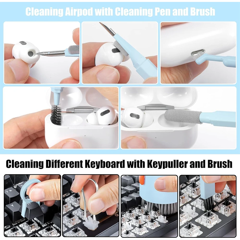 Laptop Computer Keyboard Cleaner Kit 20in1 Multifunction Phone Cleaning Spray For iPhone iPad Airpods MacBook Clean Brush Tool 5