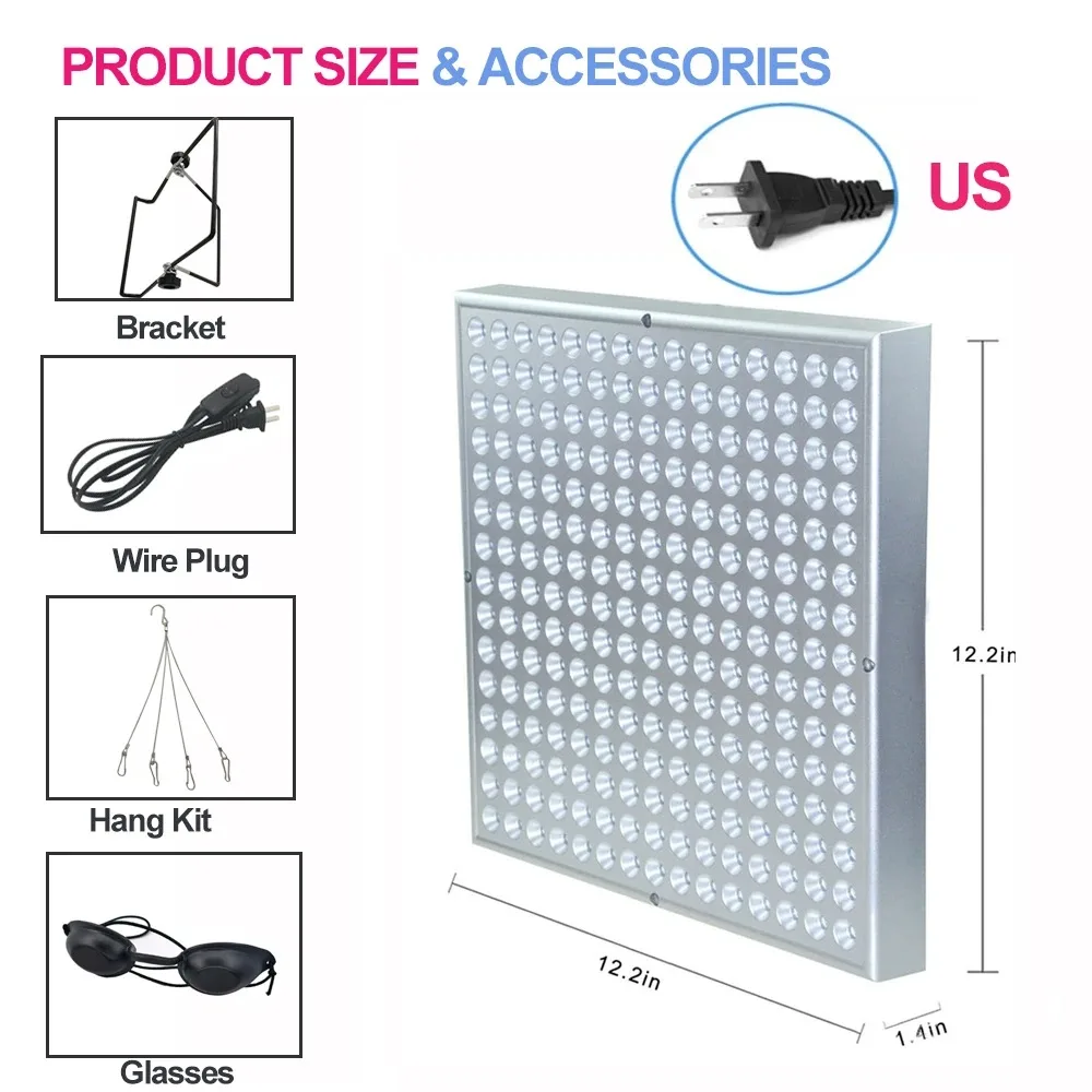 NEW LED Light Therapy Panel 45W Body Pain Relief Treatment 660nm 850nm Near Infrared Full Body Face Anti Aging Red Grow Light