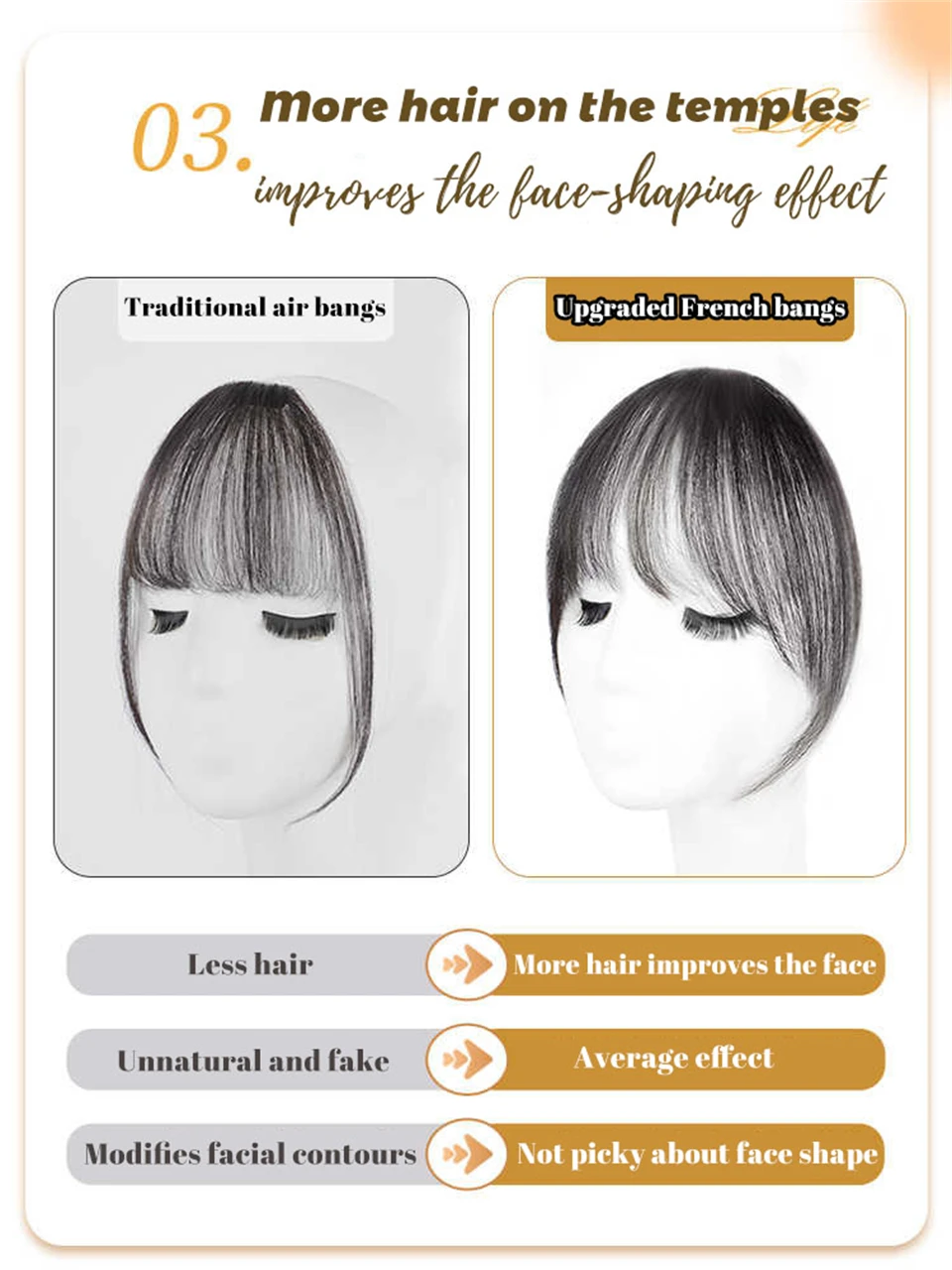 Synthetic Golden Hair Piece Extension for Women