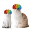 Pet cat bangs straight hair wig braids Pet dog big wave wig headdress holiday cosplay costume accessories 5