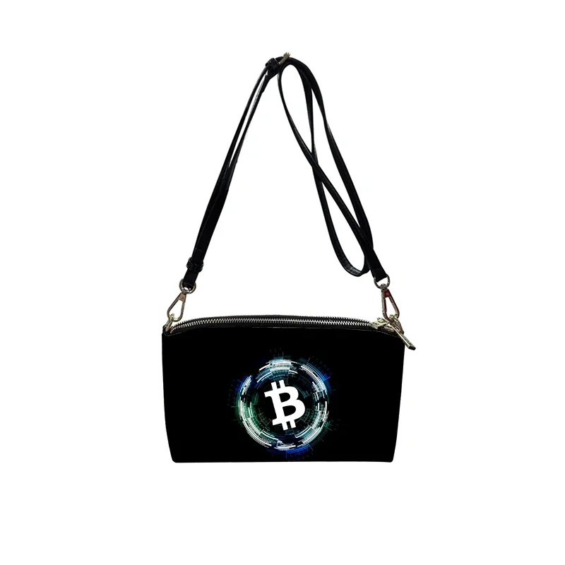 Bitcoin money currency PU Crossbody Bag 2023 New Women's Fashion Shoulder Bag Minimalist Small Square Bag for Women