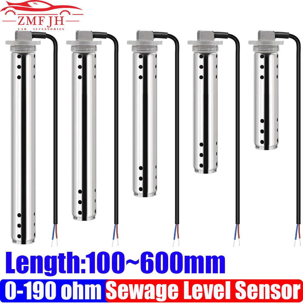 

Customized 304 Stainless Steel Sewage Level Sensor 0-190 OHM Waste Level Sensor 100-600mm for HTG Car Boat Marine Motorcycle