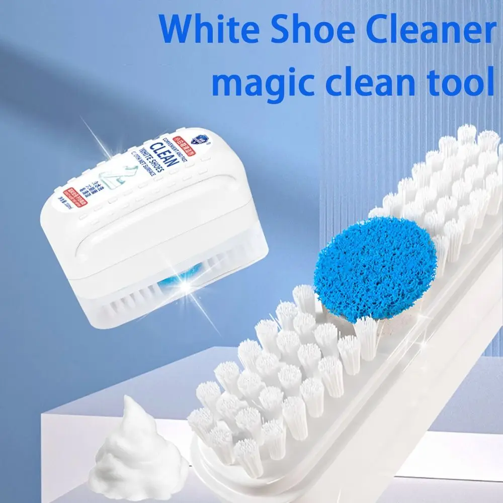 White Shoes Cleaner 1pc 100ml With Wipe Sponge Portable Reusable Shoe Brush For Lazier People Shoe Accessory