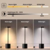 Table Lamp USB Metal Rechargeable Desk Light 3Colors Adjustable Creative Ambient Desktop Mood Mini Lighting Bedside Decorative 3
