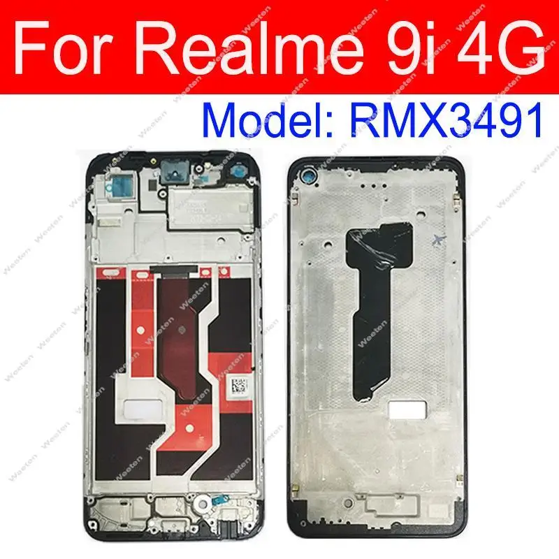 전면 LCD 프레임 하우징, Realme 9 Pro 9 Pro Plus 9i 9 4G 5G LCD 스크린, 전면 프레임 베젤 커버, 중간 케이스 교체