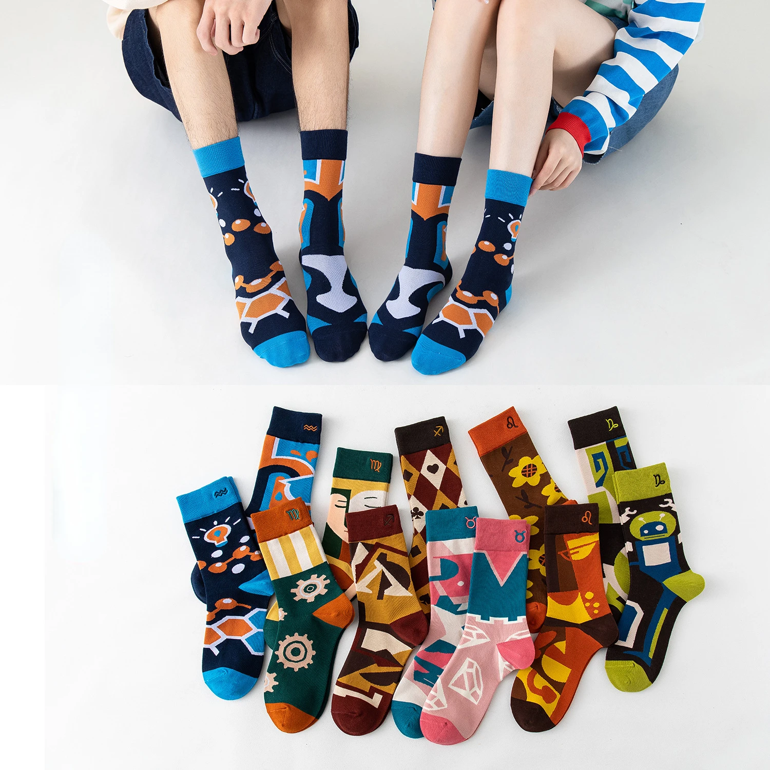 

Zodiac Signs High Tube Cotton Socks-Unisex Funny Socks