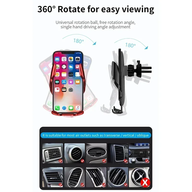 Niye Universal Gravity Car Holder for Phone Air Vent Clip Mount Stand Smartphone GPS Support For IPhone 15 Xiaomi Samsung Huawei