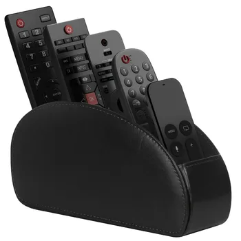 Scatola portaoggetti da tavolo per soggiorno, condizionatore d'aria in pelle PU, staffa per telecomando TV, 5 scomparti, scatola per telecomando