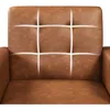 Mid-Century Accent Chairs,PU Leather Modern Upholstered Living Room Chair,Cozy Armchair Button Tufted Back 6