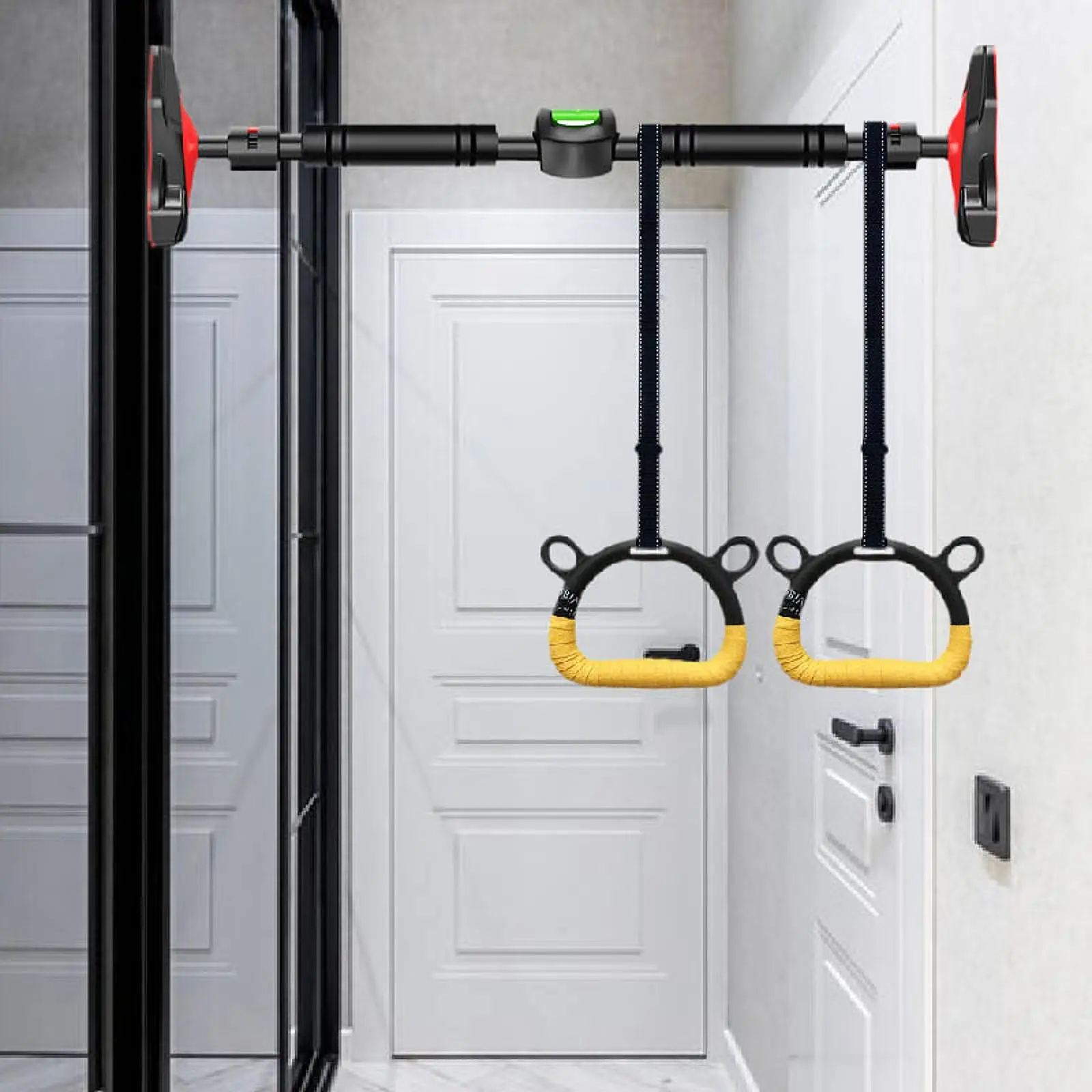Pull up Bar for Doorway Door Horizontal Bar Shoulder Arm Training Home Multifunctional with Gymnastic Rings Strength Training