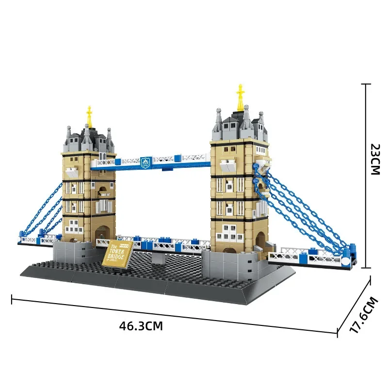 Creative Construction World Famous Modern Building Brick Architecture Model England London Tower Bridge Toys Collection for kid - 4
