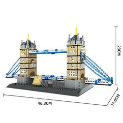 Creative Construction World Famous Modern Building Brick Set - London Tower Bridge Toys Collection (4219)