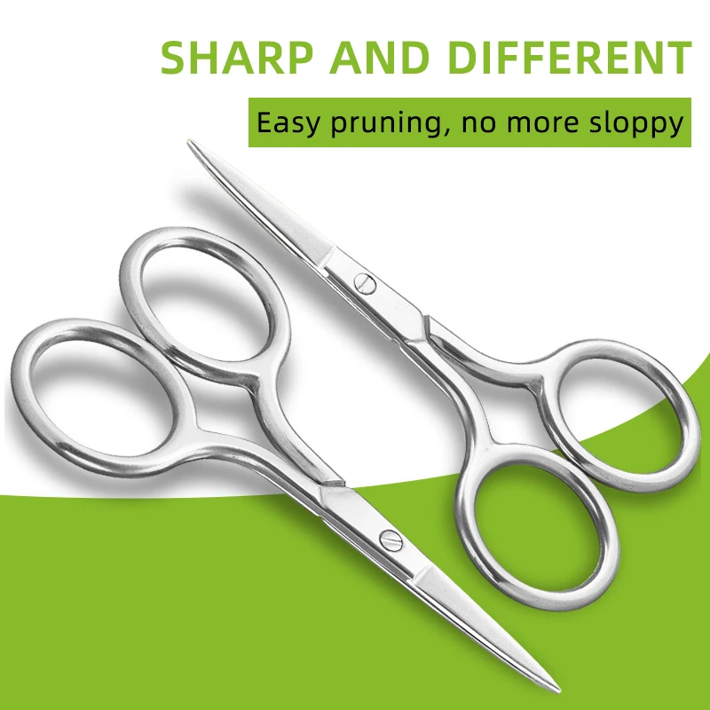 Z'LRAQI BEAUTY Rose Gold eyebrow scissors Eyelash Stainless steel pointed mini embroidery scissors Multi-functional 2