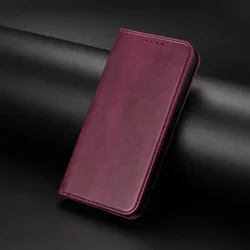 Premium RFID Leather Wallet Flip Case with Magnetic Closure - Pixel 7 (Wine Red)