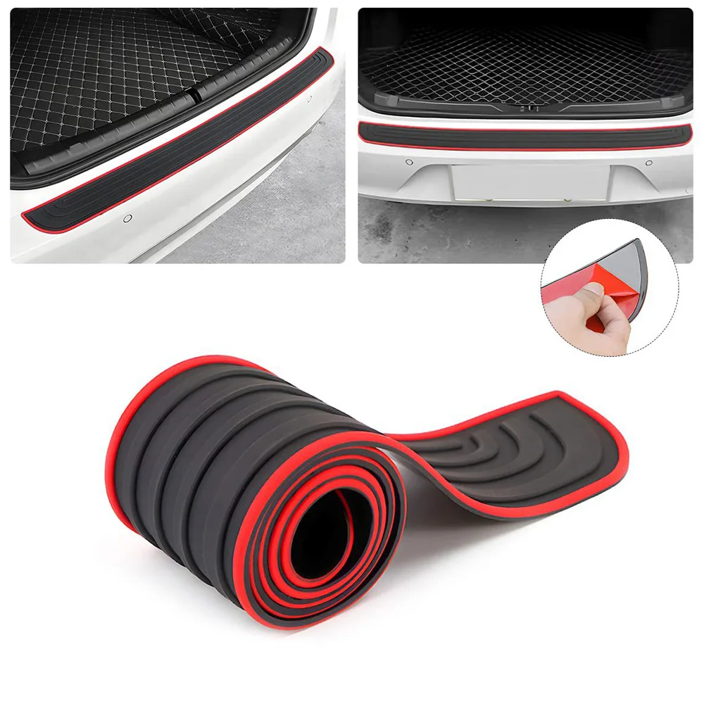 

Rubber Door Sill Plate Protector Mouldings Pad Trim Cover Strip Universal Car Trunk Rear Bumper Guard Strip 90x7cm Car Styling