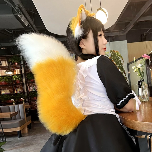 Baoblaze Cat Fox Ears And Tail Set Cosplay Costumes