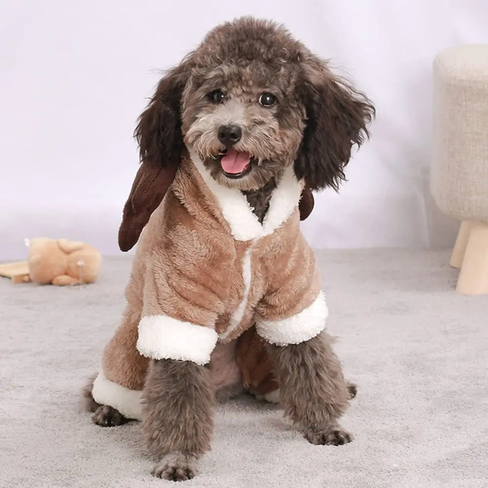 Christmas Dog Cat Hoodie Funny Elk Costume Warm Jumpsuit Cosplay Party  Dress For Small Medium Pets Holiday Clothing Apparel - AliExpress 15