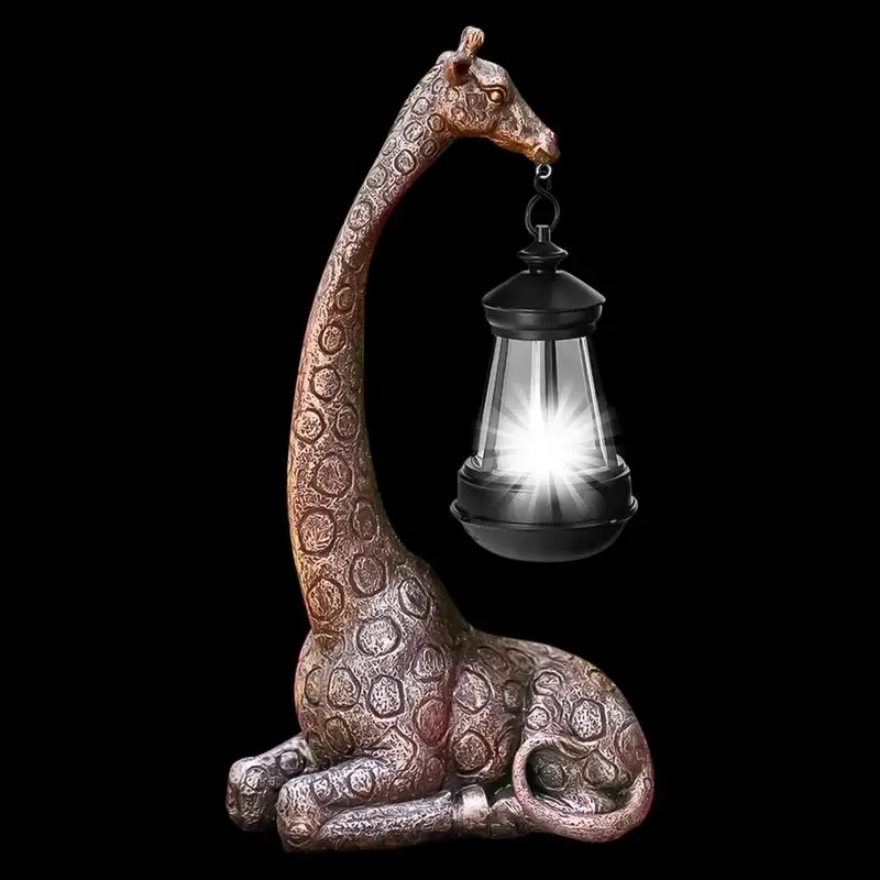 

Giraffe Solar Lights Yard Animal Figurine Lantern Cute Giraffe Sculpture Animal Resin Statue Backyard Ornaments Yard garden Art