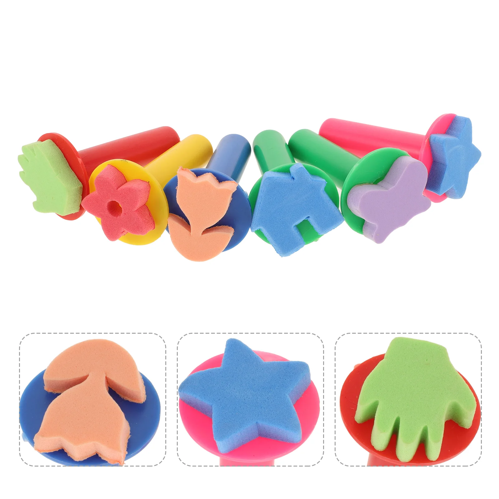 

6 Pcs Graffiti Brush Painting Sponges Brushes for Kids Seal Eva Plastic Stencil Child